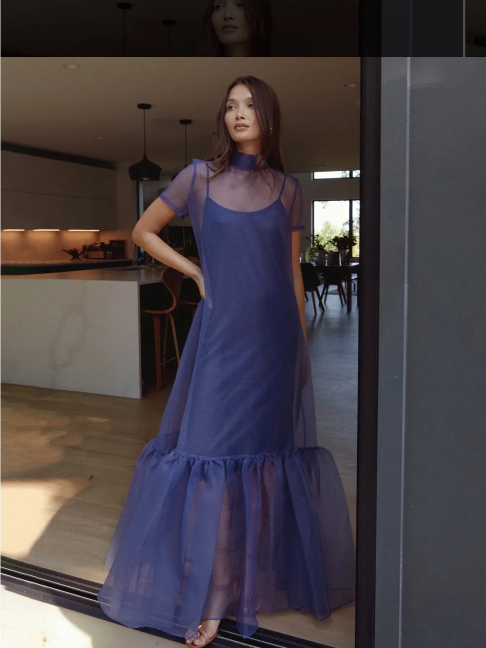 NWT CAARA Melody Navy Ted Baker Factory Maxi Dress  Size XL , Small , Medium - Picture 6 of 11